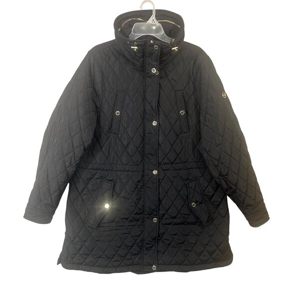 MICHAEL Michael Kors Women's 1X Mid Length Quilted Hooded Jacket GUC - Picture 1 of 15